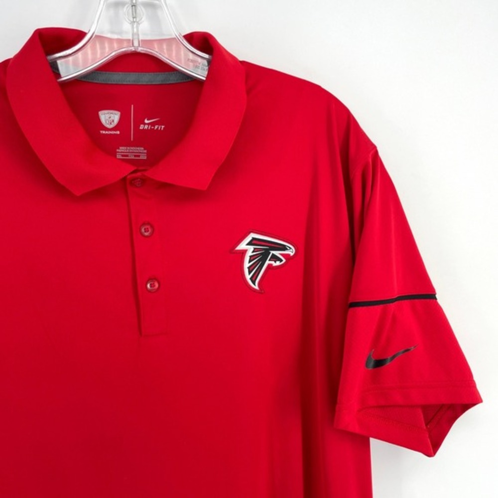 Nike NFL Atlanta Falcons Dri-FIT Training Polo Shirt Mens XXL Red Short Sleeve‎